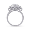14k White Gold Womens Round Diamond Circle Cluster Ring 1-1/3 Cttw