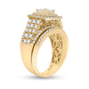 14k Yellow Gold Princess Diamond Bridal Wedding Ring Band Set 1-3/4 Cttw
