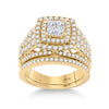 14k Yellow Gold Princess Diamond Bridal Wedding Ring Band Set 1-3/4 Cttw
