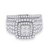 14k White Gold Princess Diamond Bridal Wedding Ring Band Set 1-3/4 Cttw