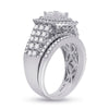 14k White Gold Princess Diamond Bridal Wedding Ring Band Set 1-3/4 Cttw