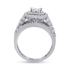 14k White Gold Princess Diamond Bridal Wedding Ring Band Set 1-3/4 Cttw