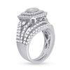 14k White Gold Round Diamond Bridal Wedding Ring Band Set 1-3/4 Cttw