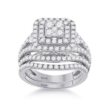  14k White Gold Round Diamond Bridal Wedding Ring Band Set 1-3/4 Cttw