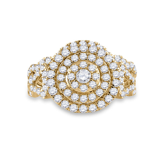 14k Yellow Gold Round Diamond Bridal Wedding Ring Band Set 1-1/3 Cttw
