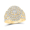 14k Yellow Gold Round Diamond Bridal Wedding Ring Band Set 1-1/3 Cttw