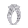 14k White Gold Womens Round Diamond Square Cluster Ring 1-1/2 Cttw