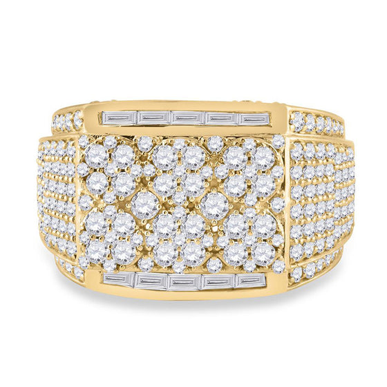 14k Yellow Gold Mens Round Diamond Fashion Ring 3-3/4 Cttw