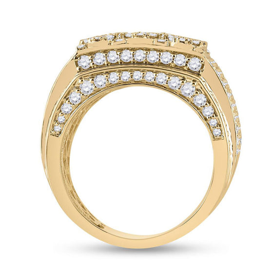 14k Yellow Gold Mens Round Diamond Fashion Ring 3-3/4 Cttw
