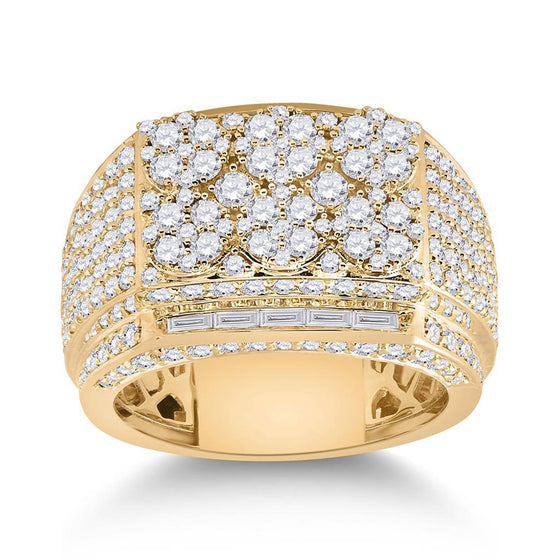 14k Yellow Gold Mens Round Diamond Fashion Ring 3-3/4 Cttw