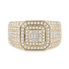 14k Yellow Gold Mens Baguette Diamond Square Ring 2-1/2 Cttw