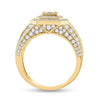14k Yellow Gold Mens Baguette Diamond Square Ring 2-1/2 Cttw