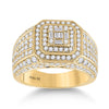 14k Yellow Gold Mens Baguette Diamond Square Ring 2-1/2 Cttw