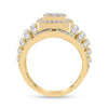 14k Yellow Gold Mens Round Diamond Cluster Ring 3 Cttw