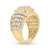 14k Yellow Gold Mens Round Diamond Cluster Ring 3 Cttw