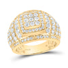 14k Yellow Gold Mens Round Diamond Cluster Ring 3 Cttw