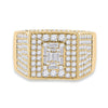 14k Yellow Gold Mens Baguette Diamond Square Ring 2-3/4 Cttw