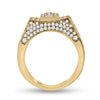 14k Yellow Gold Mens Baguette Diamond Square Ring 2-3/4 Cttw