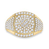 14k Yellow Gold Mens Baguette Diamond Cluster Ring 2-1/5 Cttw