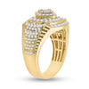 14k Yellow Gold Mens Baguette Diamond Cluster Ring 2-1/5 Cttw