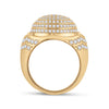 14k Yellow Gold Mens Round Diamond Circle Cluster Ring 2-1/2 Cttw