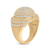 14k Yellow Gold Mens Round Diamond Circle Cluster Ring 2-1/2 Cttw