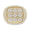 14k Yellow Gold Mens Round Diamond Cluster Square Ring 3-3/8 Cttw