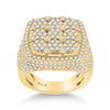 14k Yellow Gold Mens Round Diamond Cluster Square Ring 3-3/8 Cttw
