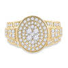 14k Yellow Gold Mens Round Diamond Oval Ring 2-3/4 Cttw