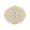 14k Yellow Gold Mens Round Diamond Cluster Ring 3-5/8 Cttw