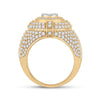 14k Yellow Gold Mens Round Diamond Cluster Ring 3-5/8 Cttw