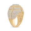 14k Yellow Gold Mens Round Diamond Cluster Ring 3-5/8 Cttw