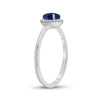 14k White Gold Womens Round Blue Sapphire Diamond Halo Ring 7/8 Cttw