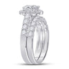 14k White Gold Marquise Diamond Bridal Wedding Ring Band Set 2 Cttw