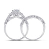 14k White Gold Marquise Diamond Bridal Wedding Ring Band Set 2 Cttw