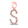 10k Rose Gold Womens Round Brown Diamond Initial S Letter Pendant 1/5 Cttw
