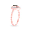 10k Rose Gold Womens Round Brown Diamond Oval Ring 1/5 Cttw