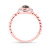 10k Rose Gold Womens Round Brown Diamond Oval Ring 1/5 Cttw
