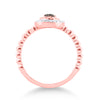 10k Rose Gold Womens Round Brown Diamond Teardrop Ring 1/5 Cttw