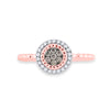 10k Rose Gold Womens Round Brown Diamond Cluster Ring 1/5 Cttw