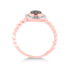 10k Rose Gold Womens Round Brown Diamond Cluster Ring 1/5 Cttw