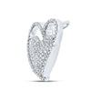 10k White Gold Womens Round Diamond Heart Pendant 3/8 Cttw
