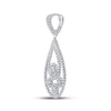 10k White Gold Womens Round Diamond Teardrop Pendant 5/8 Cttw