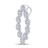 10k White Gold Womens Round Diamond Oval Fashion Pendant 3/4 Cttw