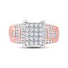 10k Rose Gold Round Diamond Cluster Bridal Wedding Engagement Ring 1 Cttw