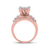 10k Rose Gold Round Diamond Cluster Bridal Wedding Engagement Ring 1 Cttw