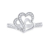 10k White Gold Womens Round Diamond Heart Ring 1/5 Cttw