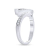 10k White Gold Womens Round Diamond Heart Ring 1/5 Cttw