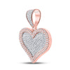 10k Rose Gold Mens Round Diamond Charm Pendant 3/4 Cttw