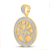 10k Yellow Gold Mens Round Diamond Tree of Life Charm Pendant 7/8 Cttw